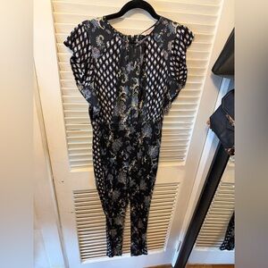 Rebecca Taylor Black and White Patterned Jumpsuit